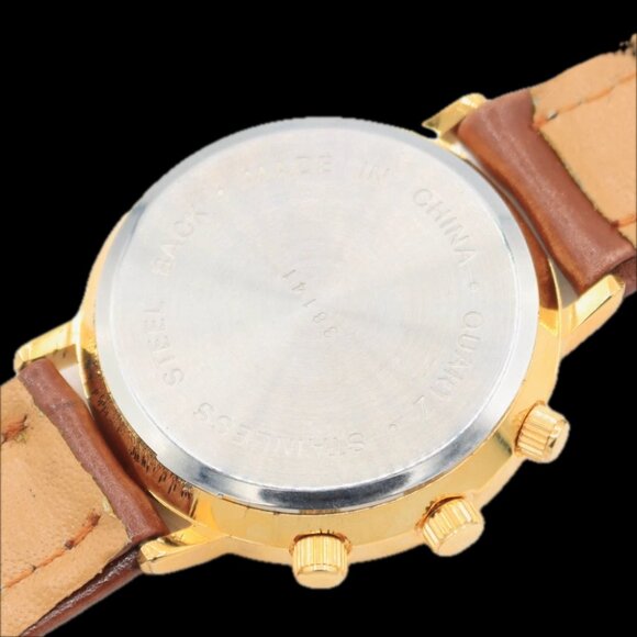 Vintage 37mm Apollo II 25th Anniversary Men's Quartz Wristwatch Japan Gold Tone - Picture 3 of 5